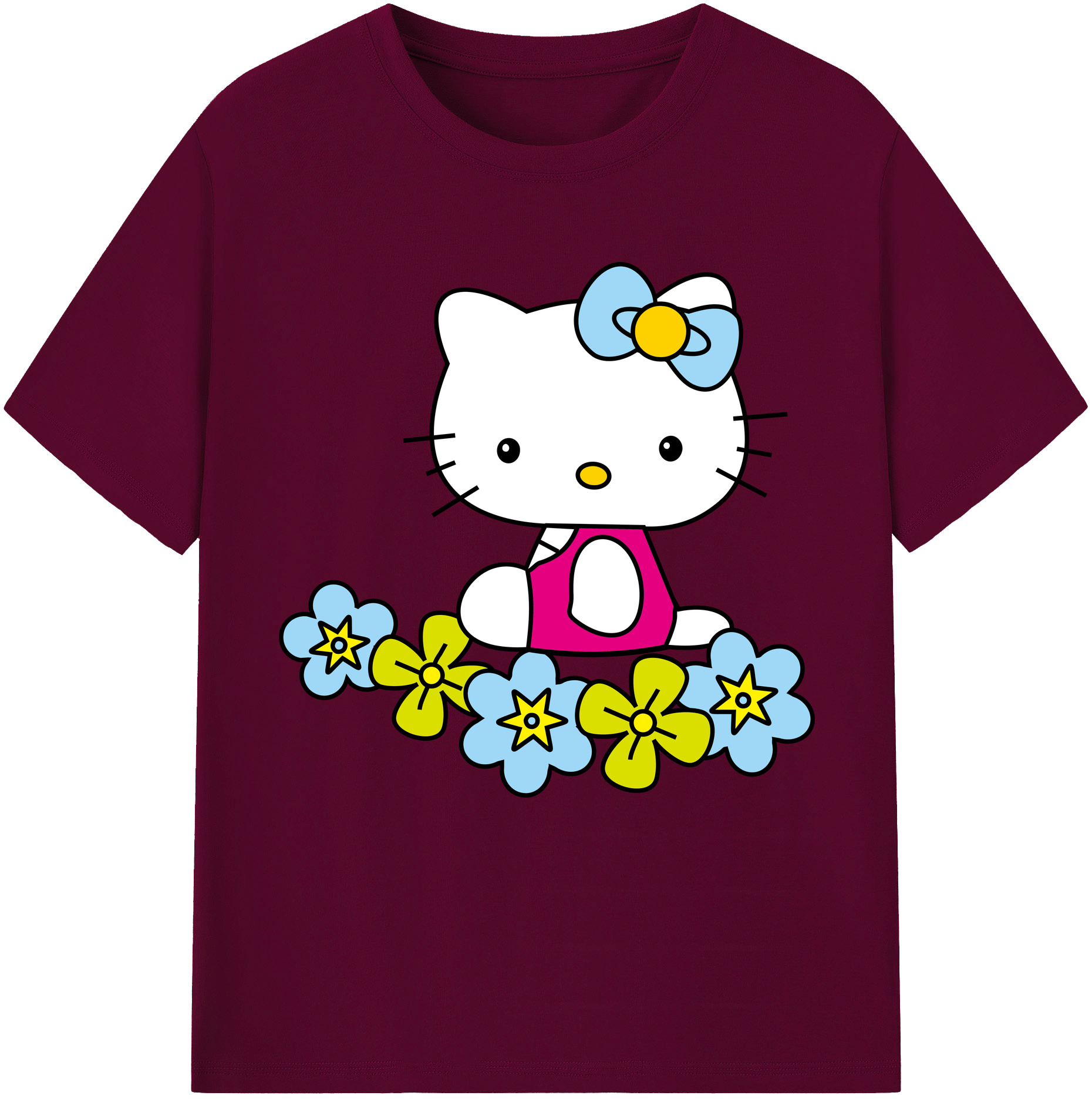 （画像用） Hello Kitty ハローキティ レディースカジュアルプリントTシャツ（綿100％）